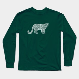 Snow Leopard - hand drawn endangered species big cat design Long Sleeve T-Shirt